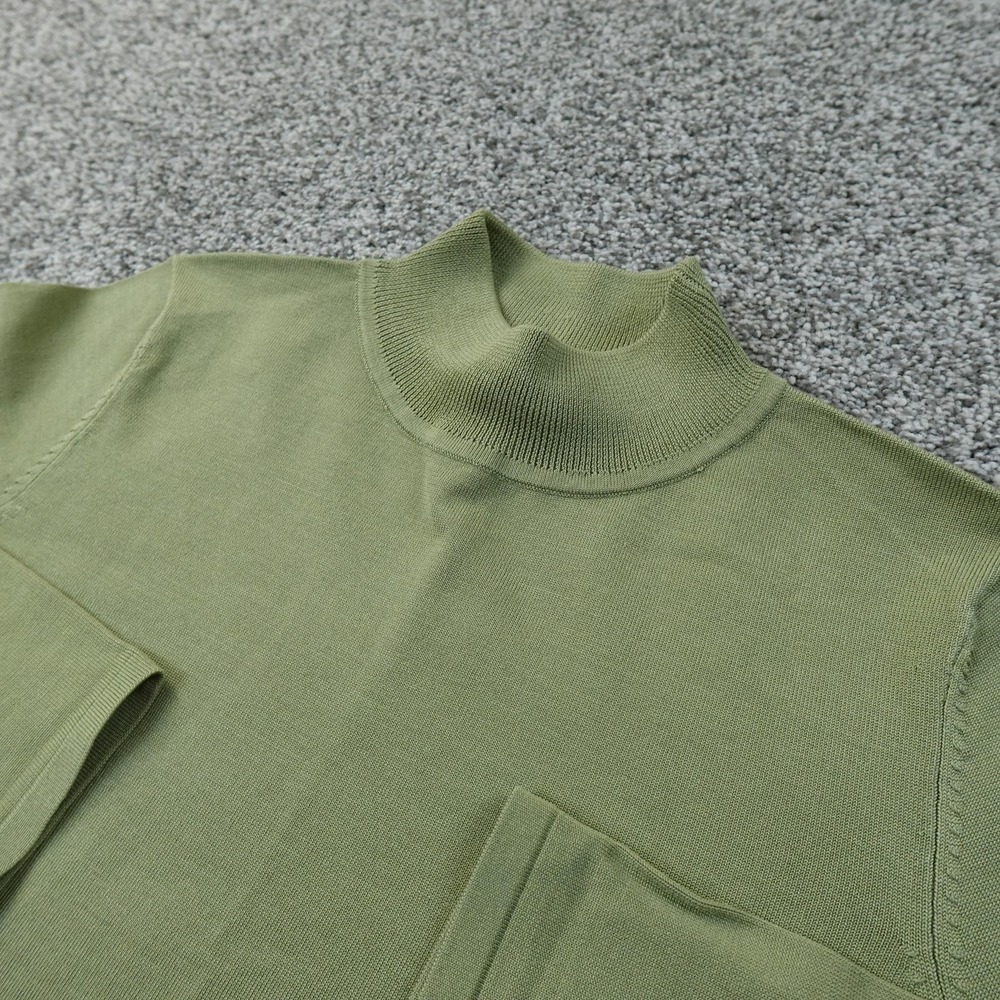 Pendleton‎ Sweater Womens PS Green Silk Blend Mock Neck Pullover Casual Soft Top